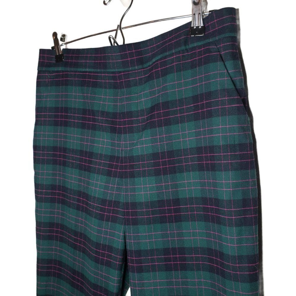 Banana Republic Pink/Green Plaid Academia Ankle Pants Sz 10 (1243) - Picture 4 of 7